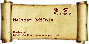 Meltzer Bónis névjegykártya